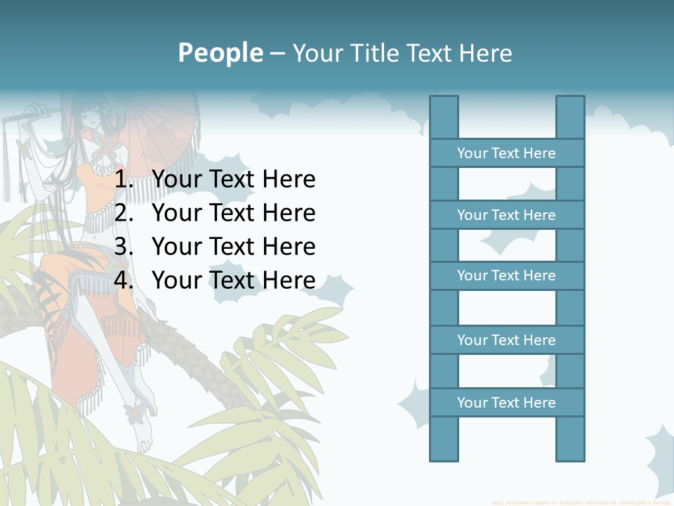 A Woman Holding An Umbrella On Top Of A Tree PowerPoint Template
