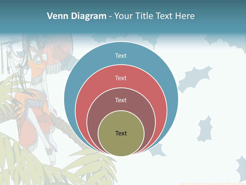 A Woman Holding An Umbrella On Top Of A Tree PowerPoint Template