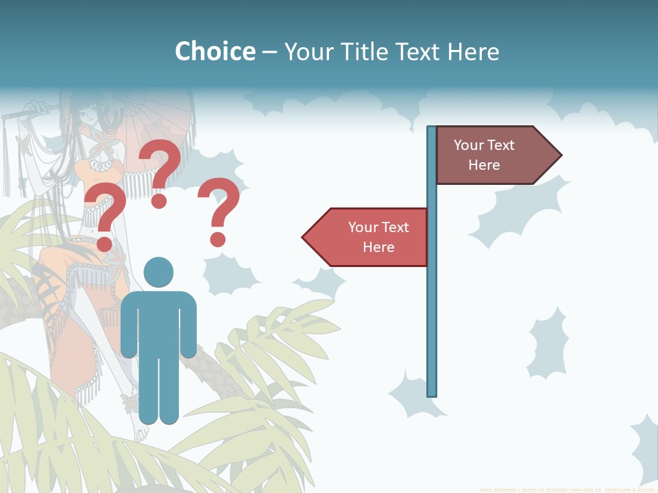 A Woman Holding An Umbrella On Top Of A Tree PowerPoint Template