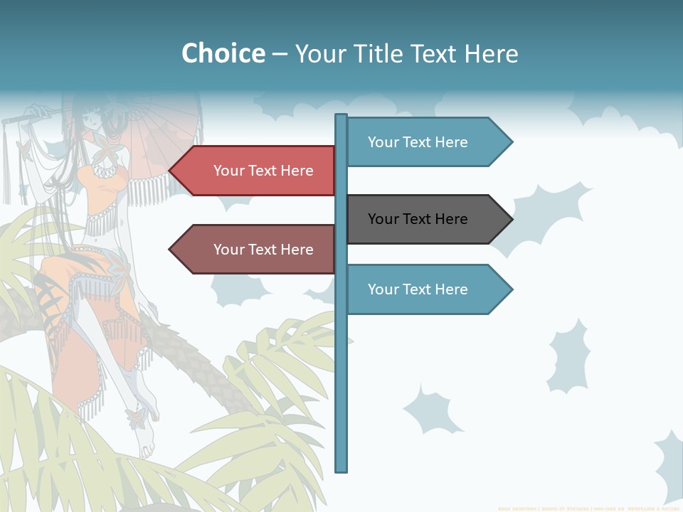 A Woman Holding An Umbrella On Top Of A Tree PowerPoint Template