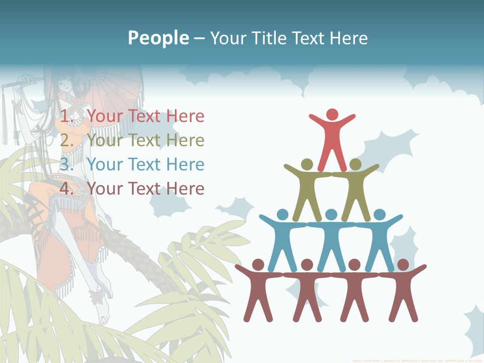 A Woman Holding An Umbrella On Top Of A Tree PowerPoint Template