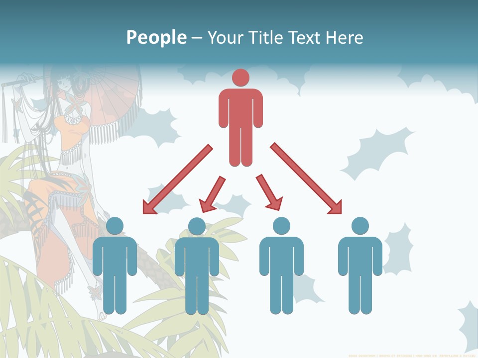 A Woman Holding An Umbrella On Top Of A Tree PowerPoint Template
