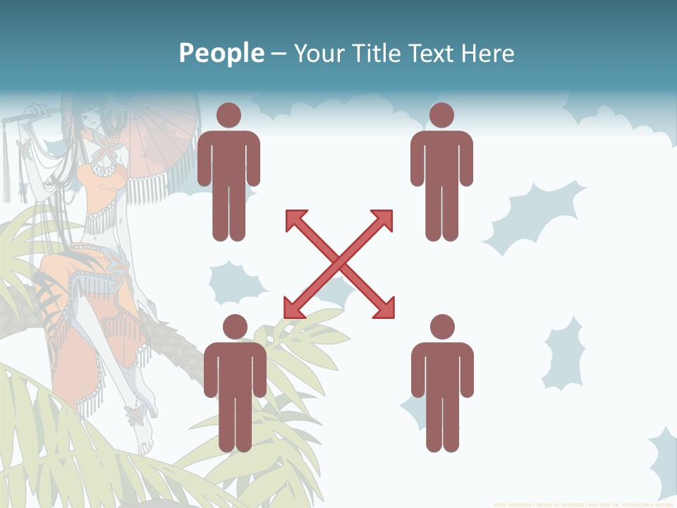 A Woman Holding An Umbrella On Top Of A Tree PowerPoint Template