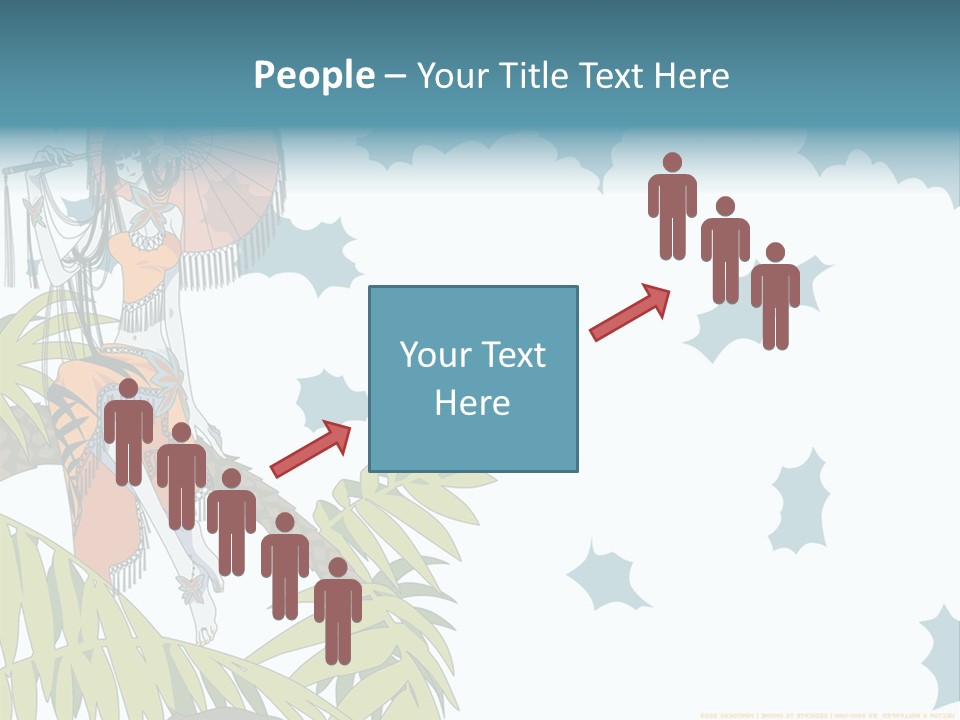 A Woman Holding An Umbrella On Top Of A Tree PowerPoint Template