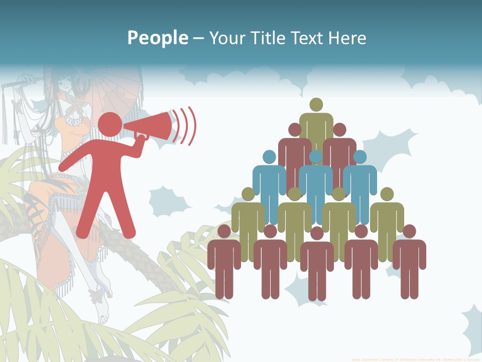 A Woman Holding An Umbrella On Top Of A Tree PowerPoint Template