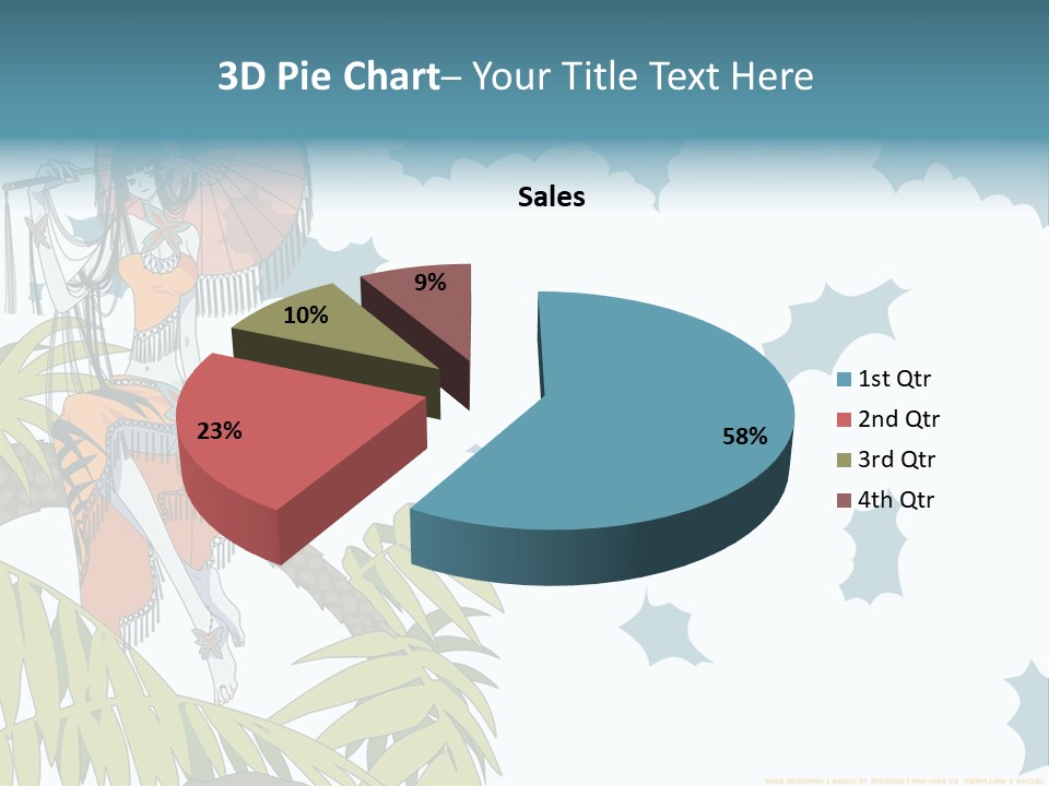 A Woman Holding An Umbrella On Top Of A Tree PowerPoint Template