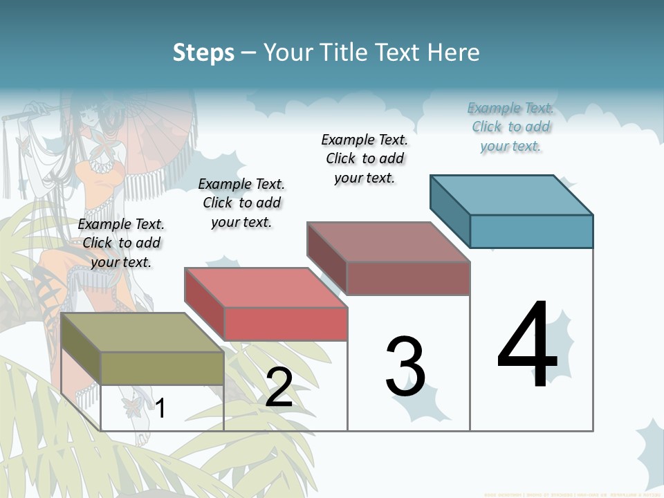 A Woman Holding An Umbrella On Top Of A Tree PowerPoint Template