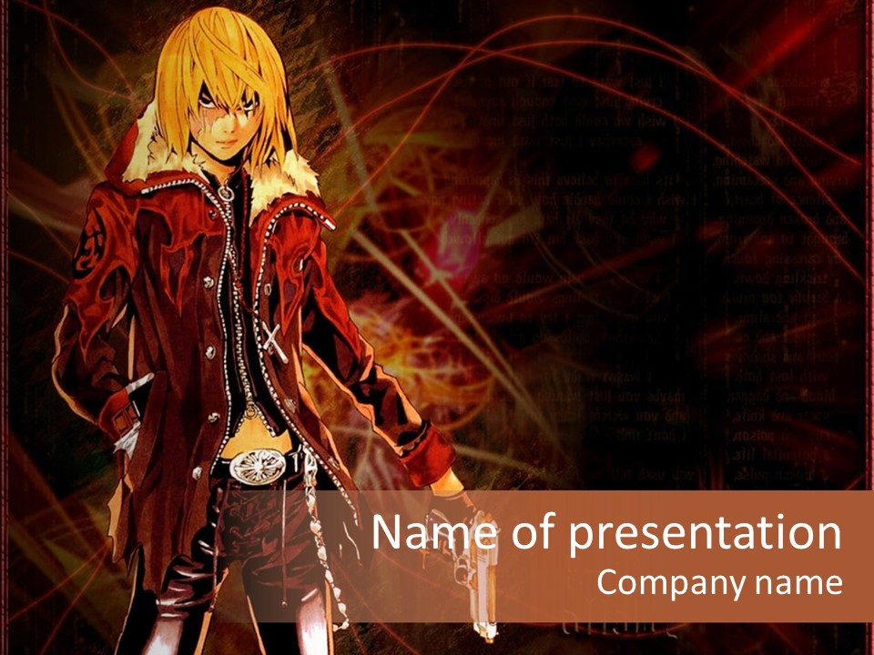 A Anime Character With A Sword In His Hand PowerPoint Template