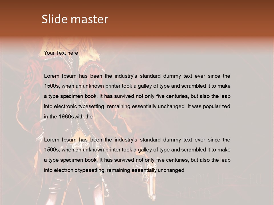 A Anime Character With A Sword In His Hand PowerPoint Template