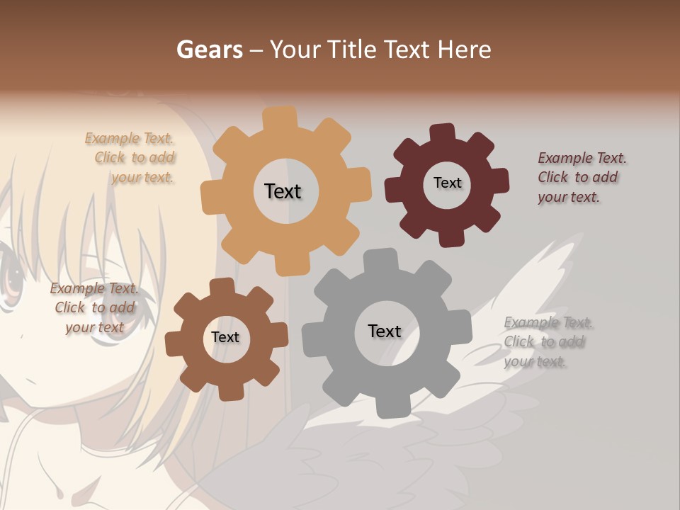 A Girl With Angel Wings And A Tiara On Her Head PowerPoint Template