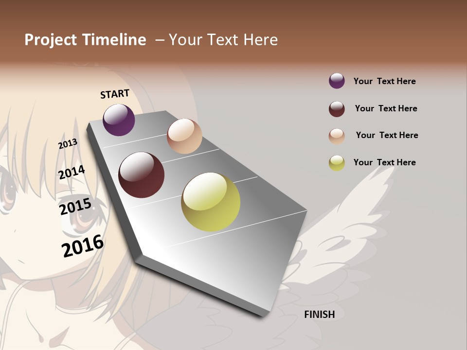 A Girl With Angel Wings And A Tiara On Her Head PowerPoint Template