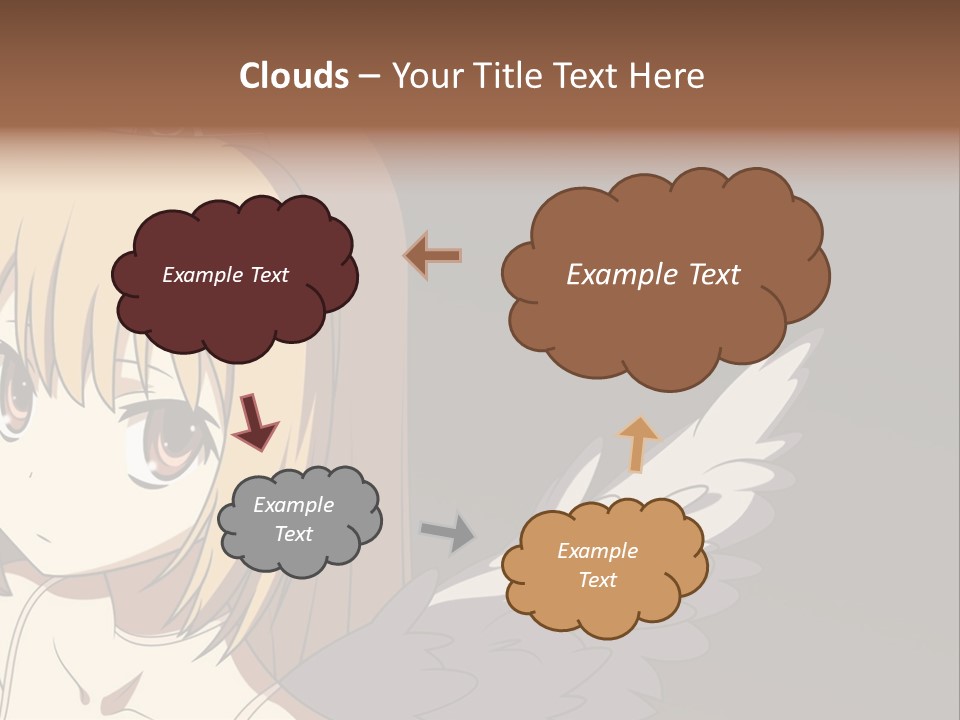 A Girl With Angel Wings And A Tiara On Her Head PowerPoint Template