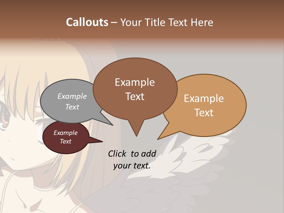 A Girl With Angel Wings And A Tiara On Her Head PowerPoint Template