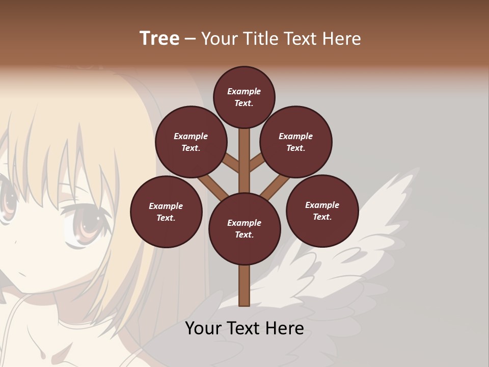 A Girl With Angel Wings And A Tiara On Her Head PowerPoint Template