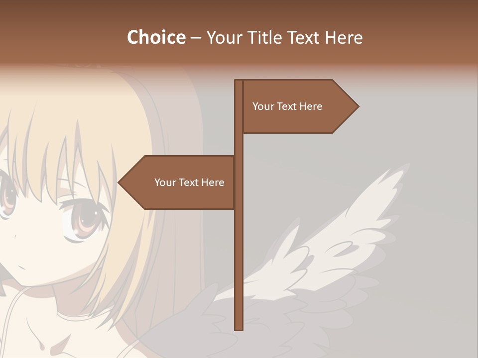 A Girl With Angel Wings And A Tiara On Her Head PowerPoint Template