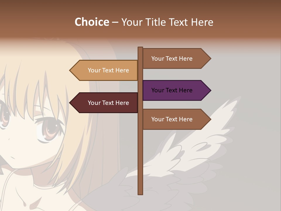 A Girl With Angel Wings And A Tiara On Her Head PowerPoint Template