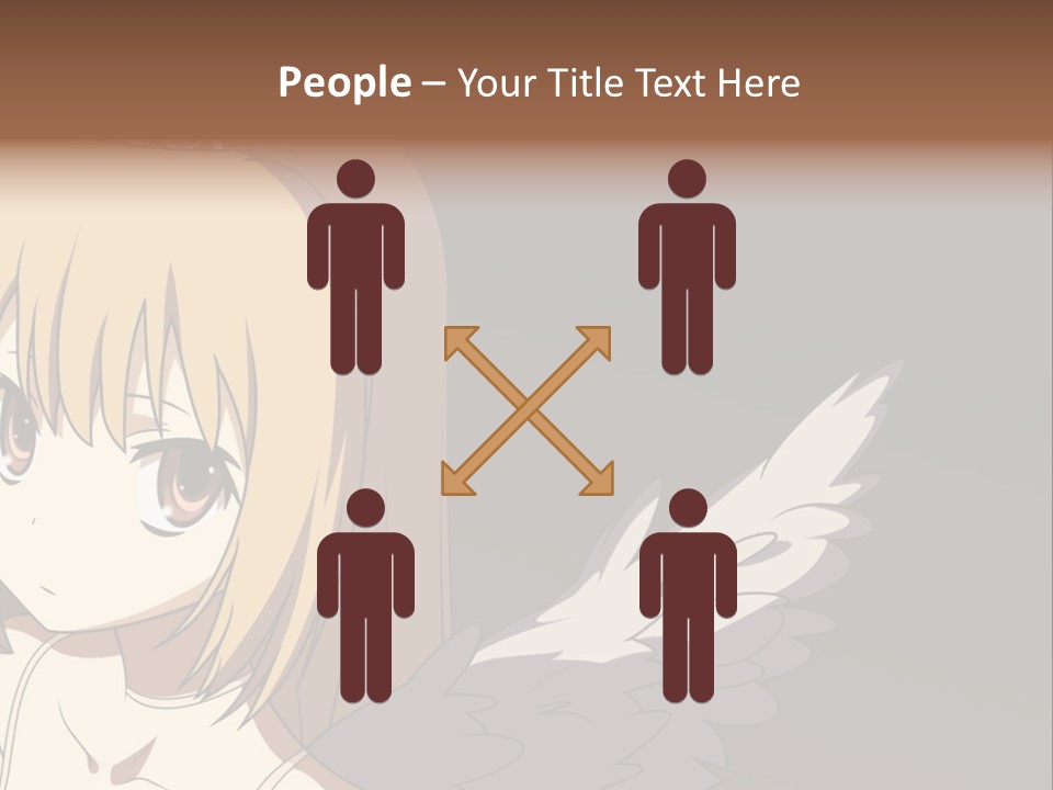 A Girl With Angel Wings And A Tiara On Her Head PowerPoint Template