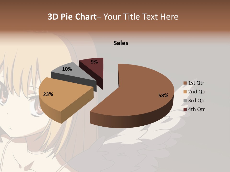 A Girl With Angel Wings And A Tiara On Her Head PowerPoint Template