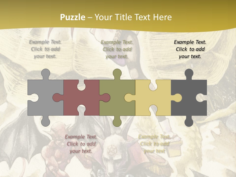 A Picture Of A Man Riding A Horse With A Dragon On It PowerPoint Template