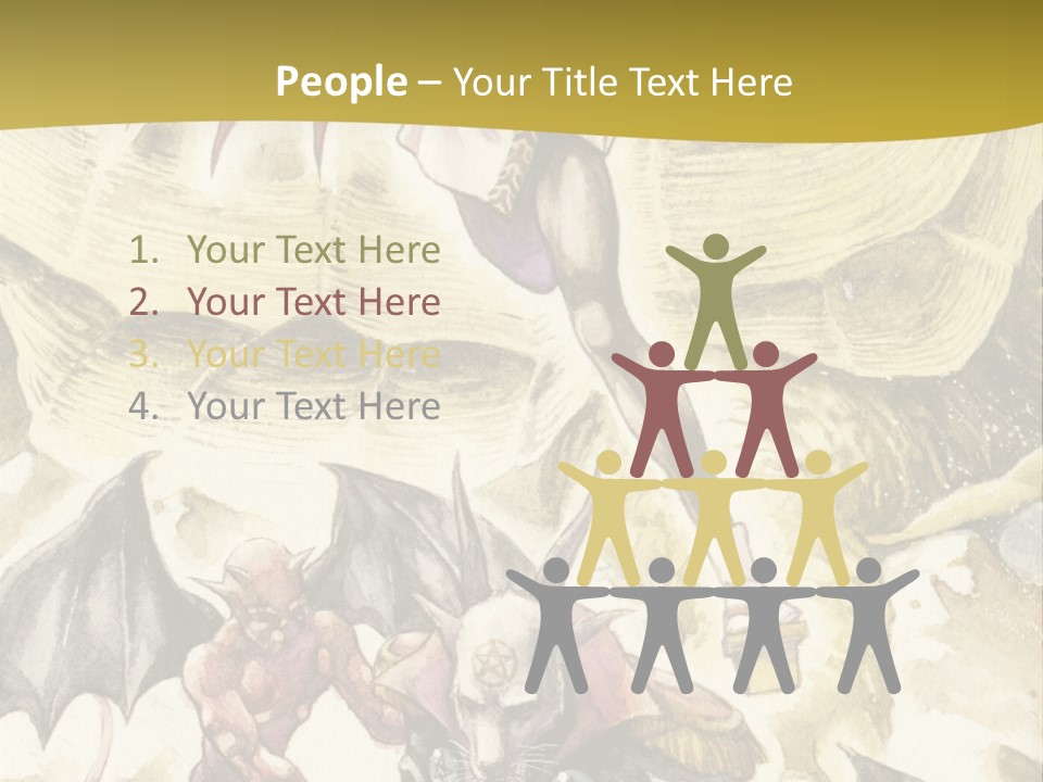 A Picture Of A Man Riding A Horse With A Dragon On It PowerPoint Template