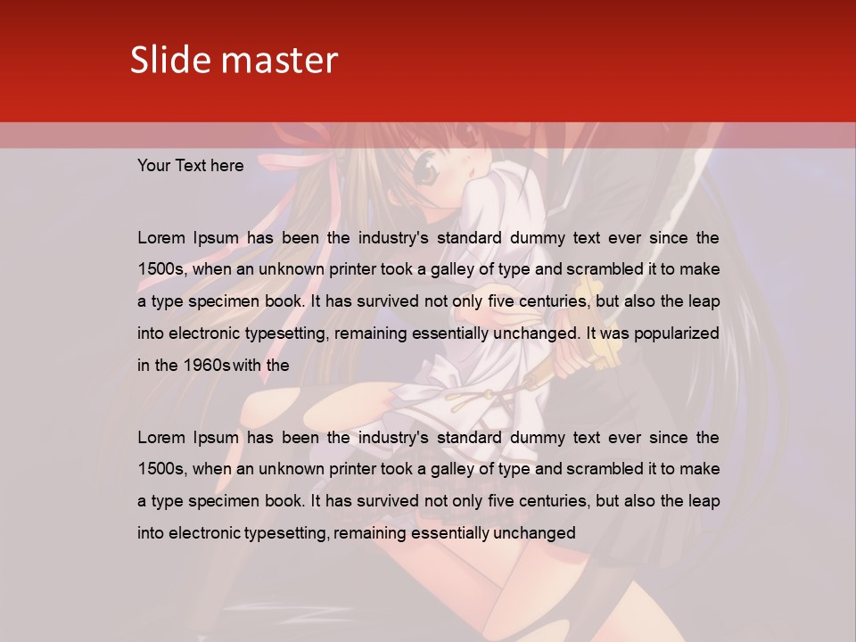 A Couple Of Anime Characters With Swords In Their Hands PowerPoint Template