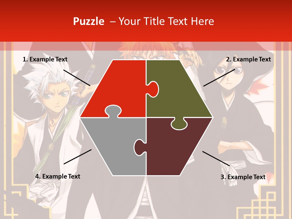 A Group Of Anime Characters With A Red Background PowerPoint Template
