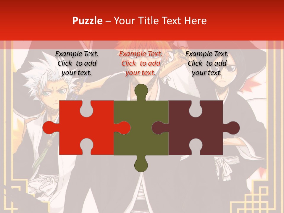 A Group Of Anime Characters With A Red Background PowerPoint Template