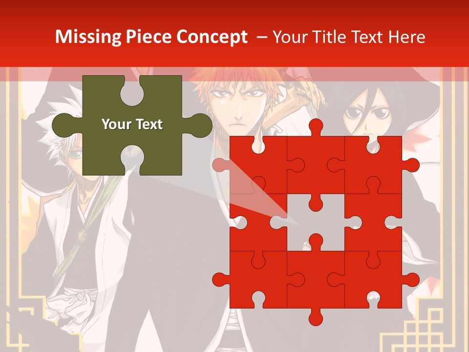 A Group Of Anime Characters With A Red Background PowerPoint Template