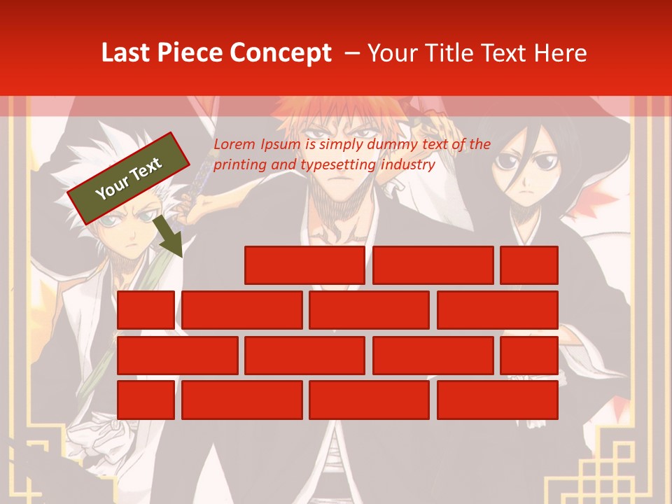 A Group Of Anime Characters With A Red Background PowerPoint Template