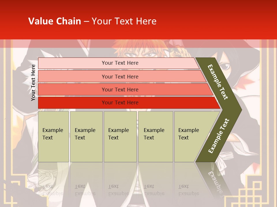 A Group Of Anime Characters With A Red Background PowerPoint Template