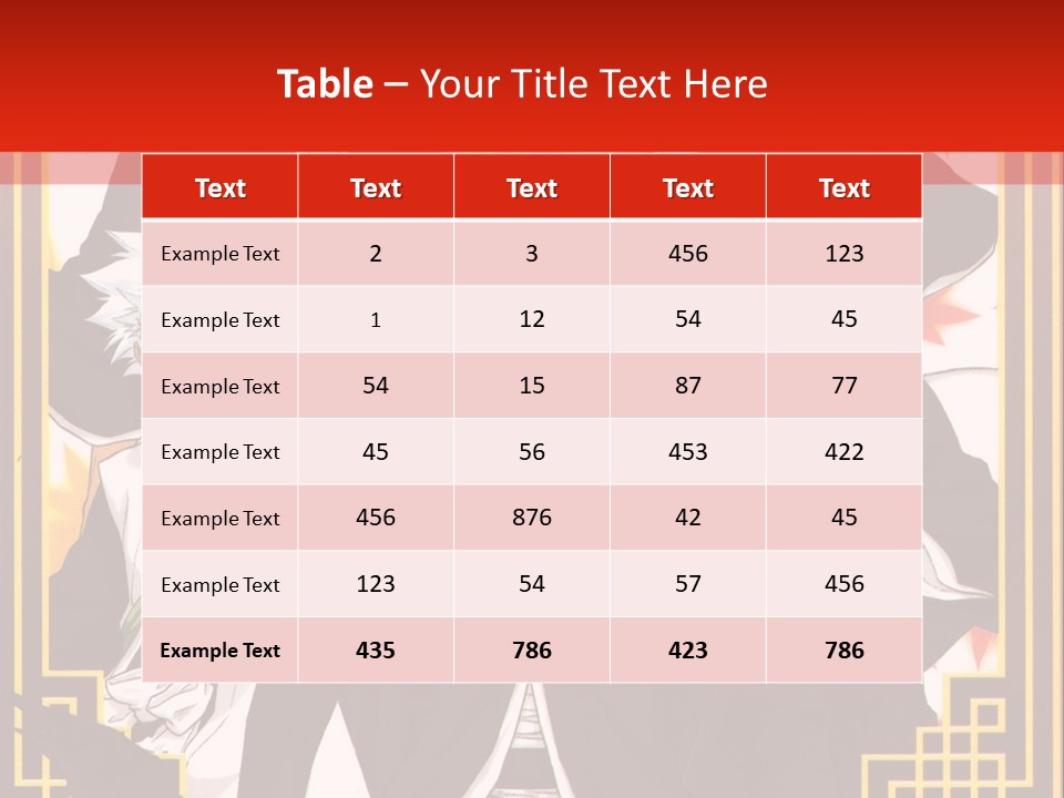 A Group Of Anime Characters With A Red Background PowerPoint Template