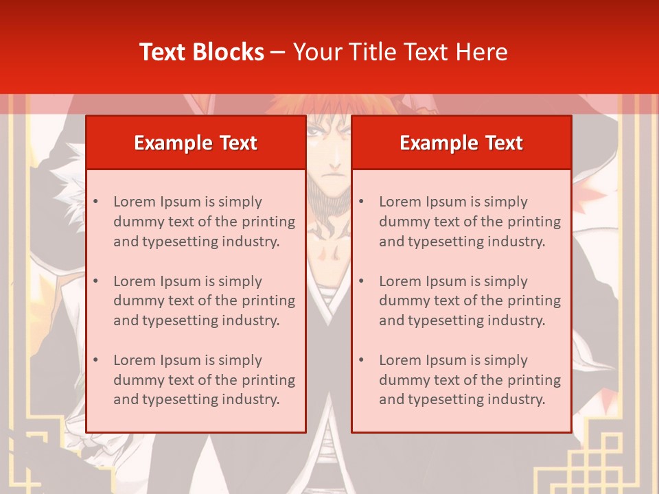 A Group Of Anime Characters With A Red Background PowerPoint Template