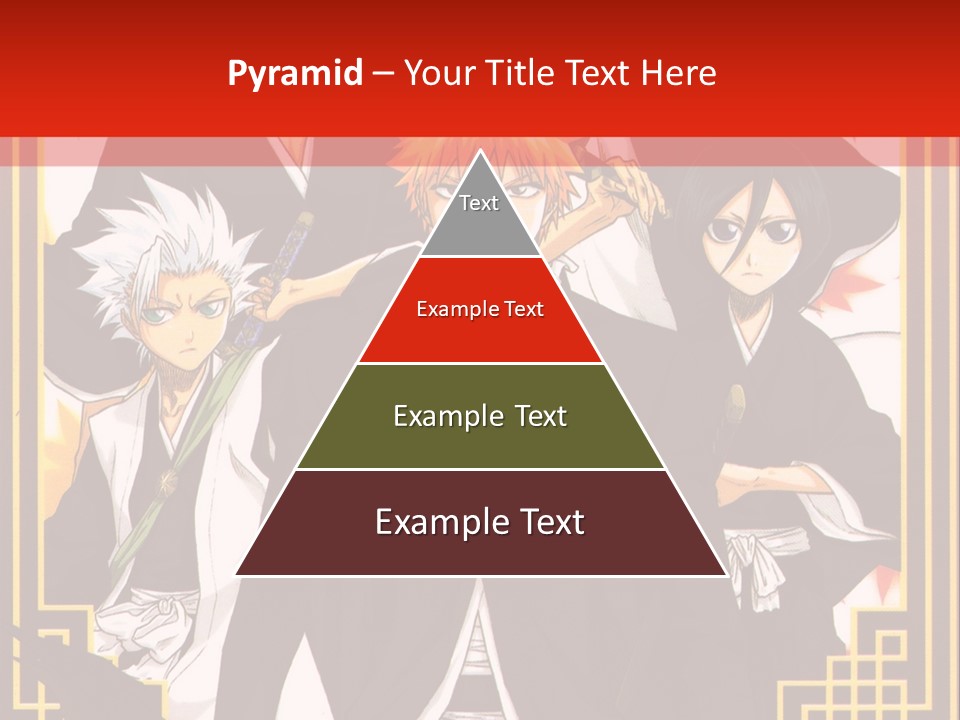 A Group Of Anime Characters With A Red Background PowerPoint Template