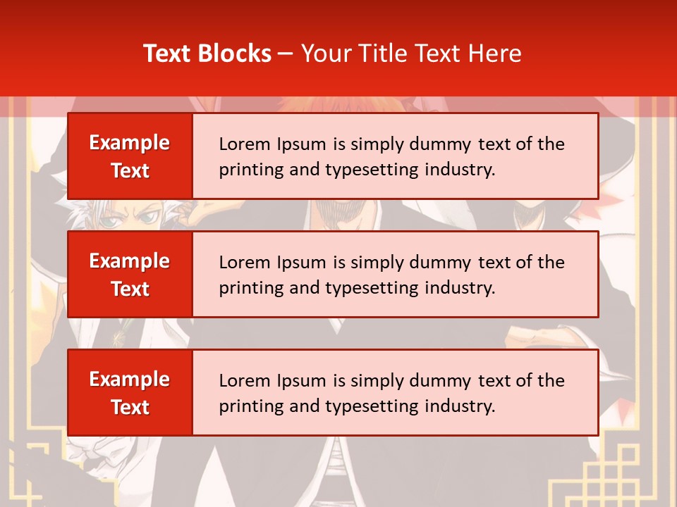 A Group Of Anime Characters With A Red Background PowerPoint Template