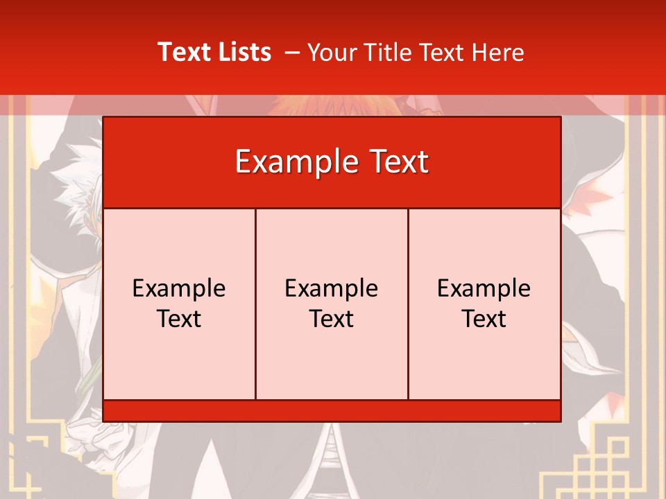 A Group Of Anime Characters With A Red Background PowerPoint Template
