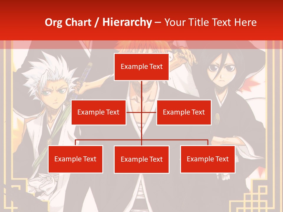 A Group Of Anime Characters With A Red Background PowerPoint Template