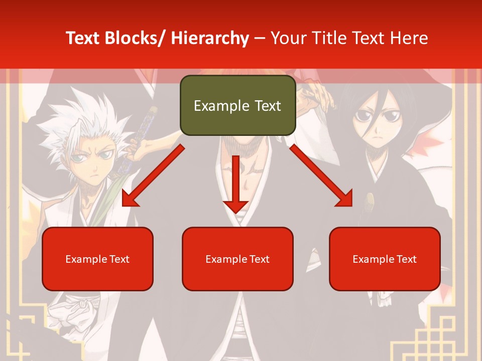 A Group Of Anime Characters With A Red Background PowerPoint Template