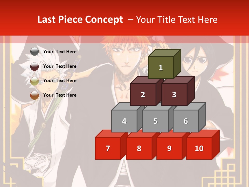 A Group Of Anime Characters With A Red Background PowerPoint Template