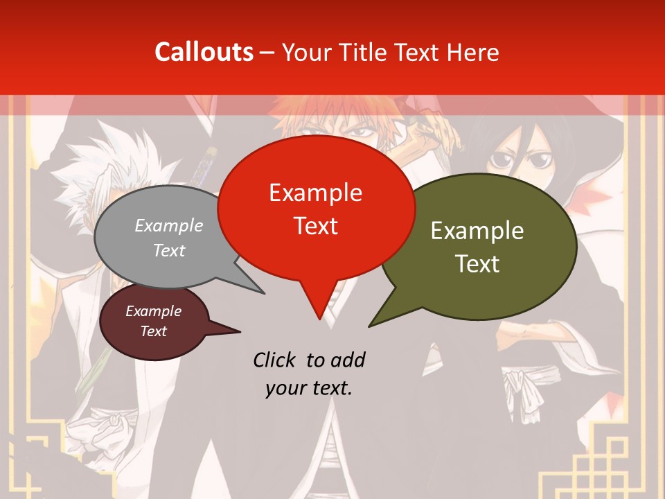 A Group Of Anime Characters With A Red Background PowerPoint Template