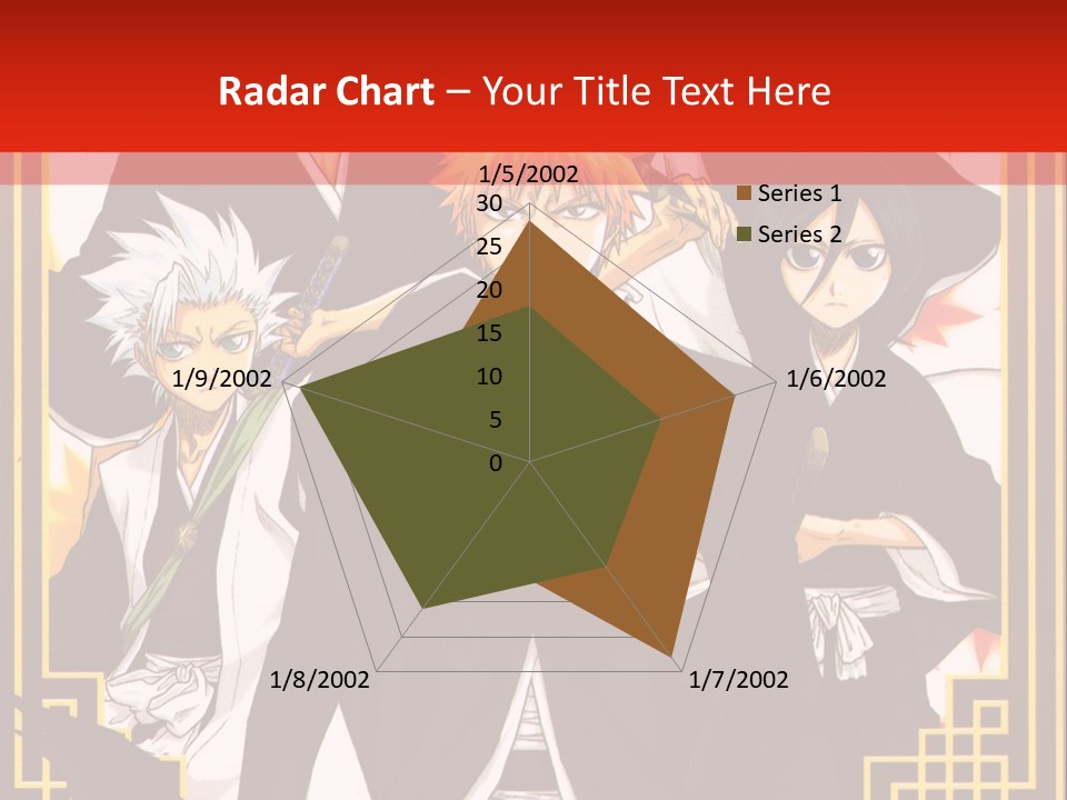 A Group Of Anime Characters With A Red Background PowerPoint Template