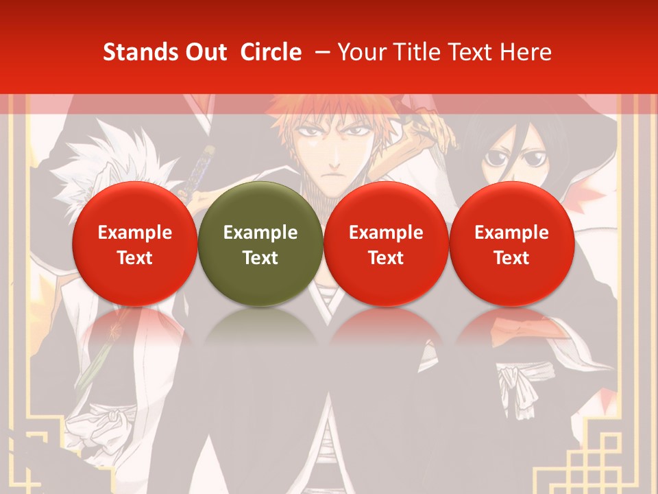 A Group Of Anime Characters With A Red Background PowerPoint Template