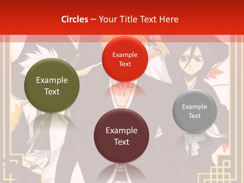 A Group Of Anime Characters With A Red Background PowerPoint Template