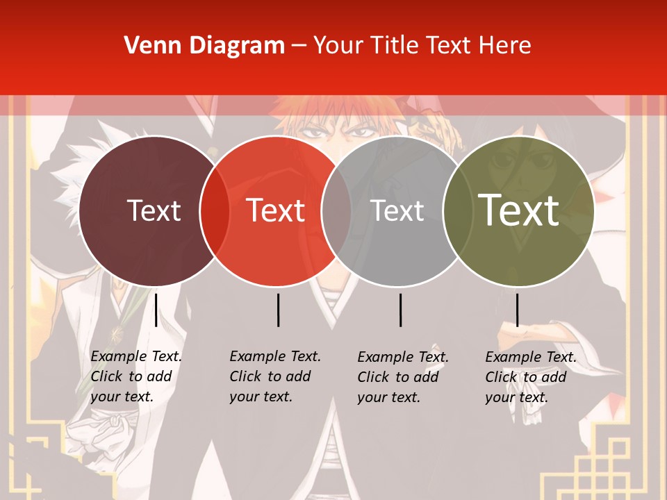 A Group Of Anime Characters With A Red Background PowerPoint Template