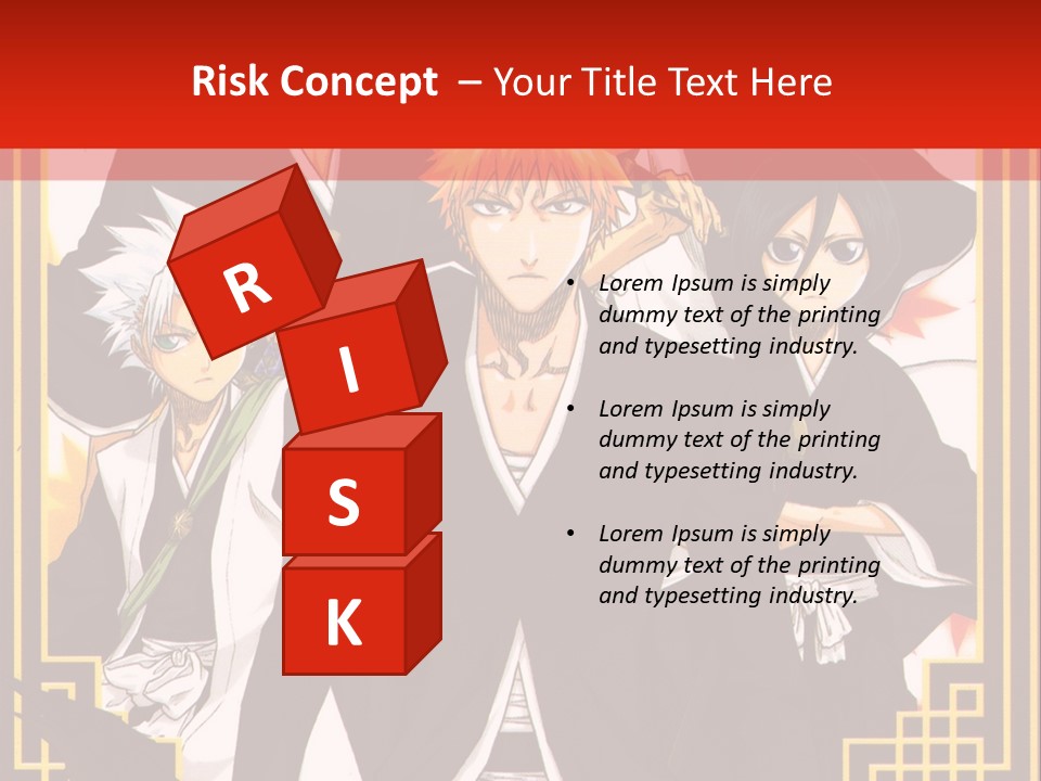 A Group Of Anime Characters With A Red Background PowerPoint Template
