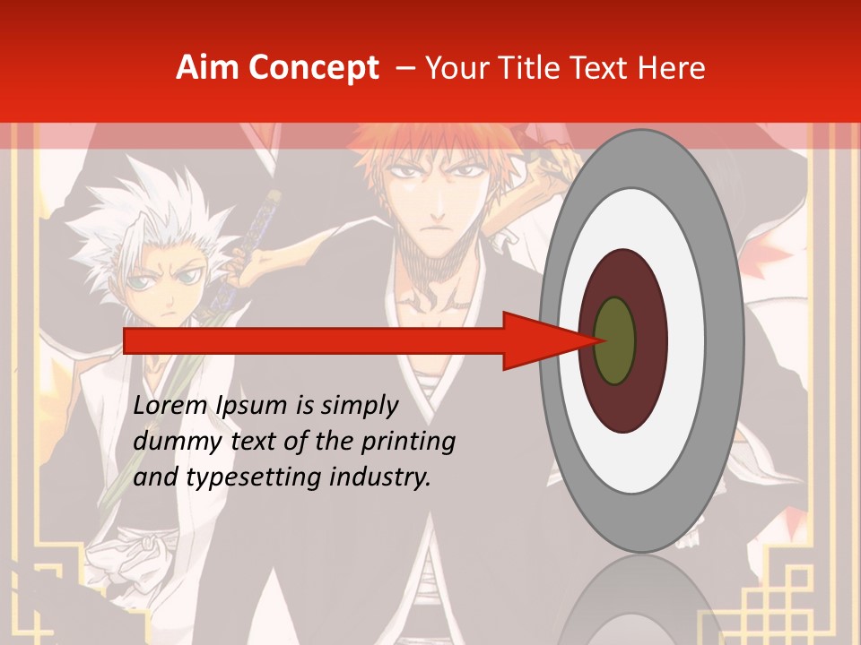 A Group Of Anime Characters With A Red Background PowerPoint Template
