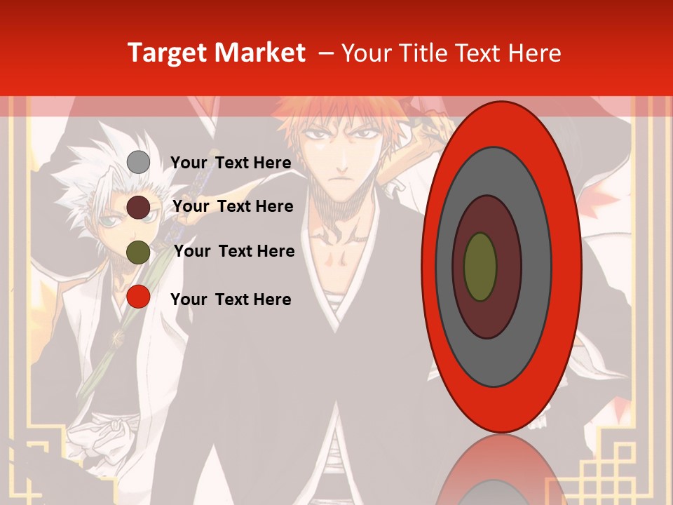 A Group Of Anime Characters With A Red Background PowerPoint Template