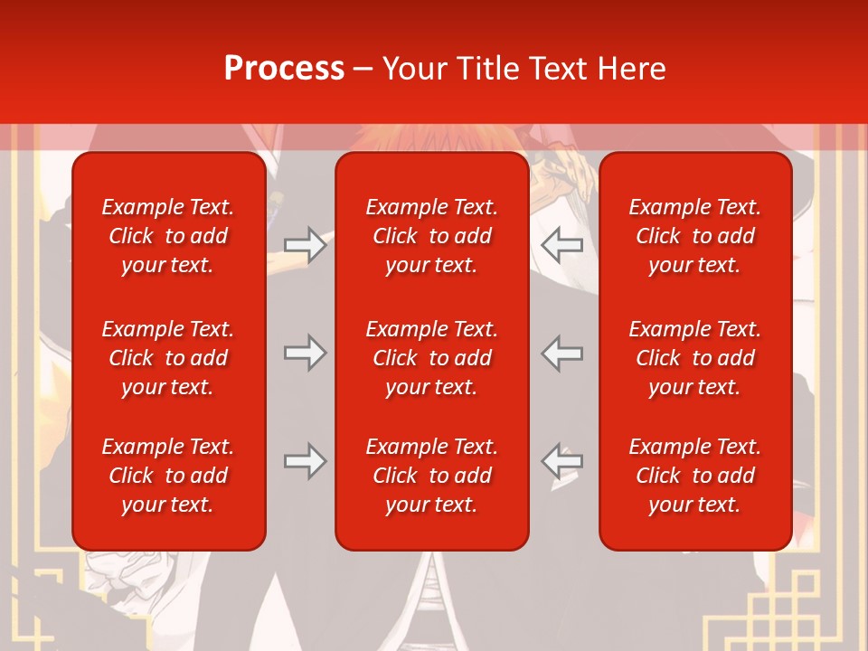 A Group Of Anime Characters With A Red Background PowerPoint Template