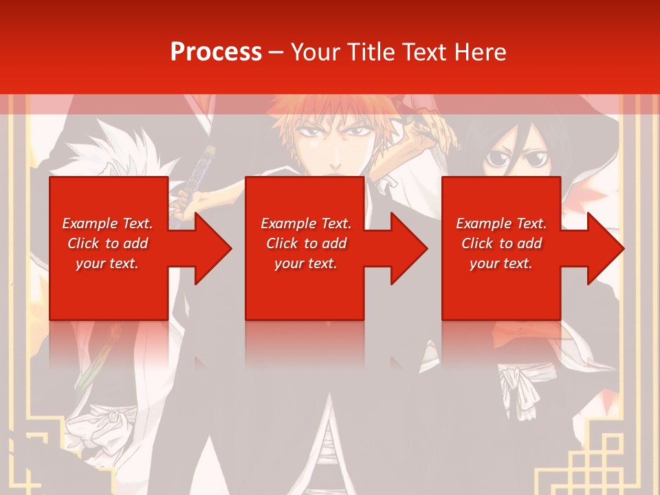 A Group Of Anime Characters With A Red Background PowerPoint Template