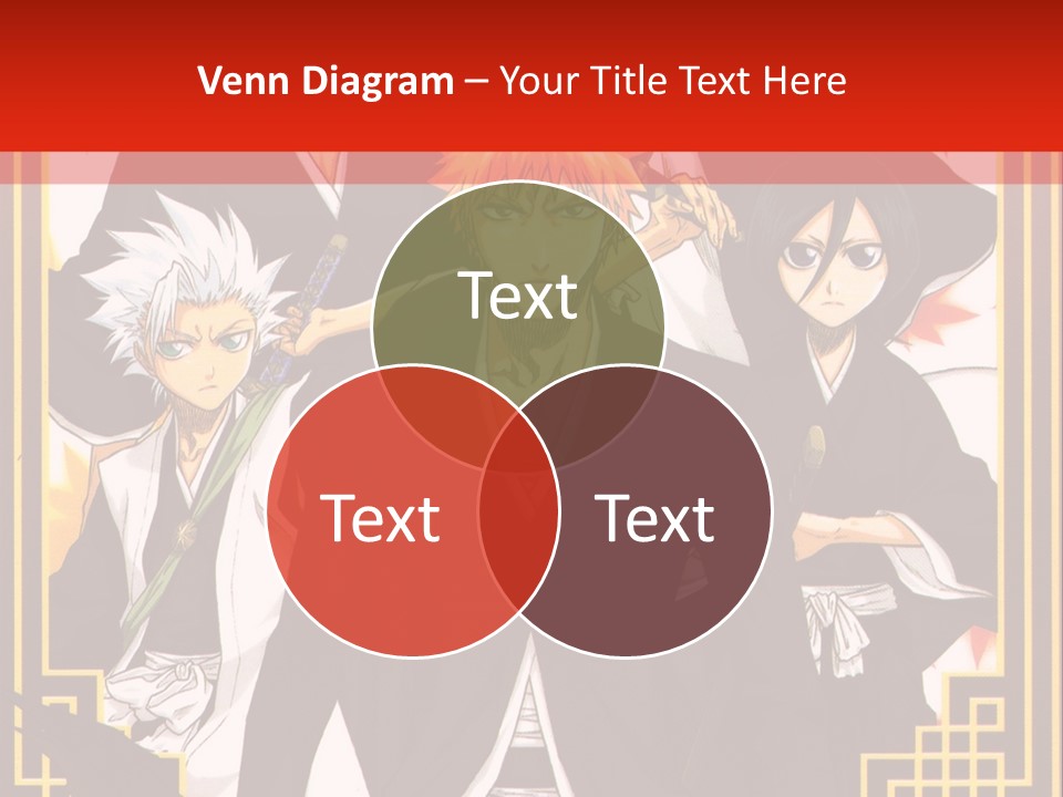 A Group Of Anime Characters With A Red Background PowerPoint Template