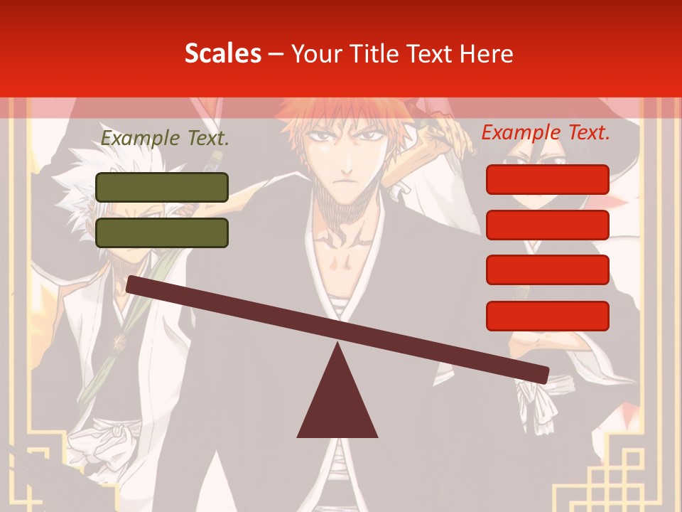A Group Of Anime Characters With A Red Background PowerPoint Template